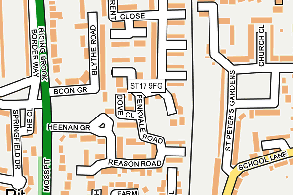 ST17 9FG map - OS OpenMap – Local (Ordnance Survey) ST17 9FG map - OS OpenMap – Local (Ordnance Survey)