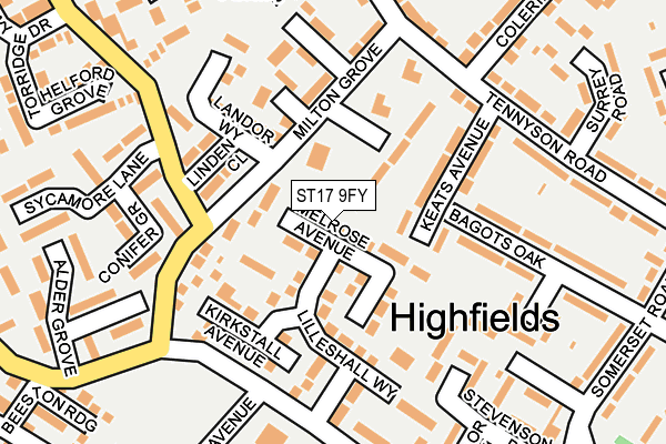 ST17 9FY map - OS OpenMap – Local (Ordnance Survey) ST17 9FY map - OS OpenMap – Local (Ordnance Survey)