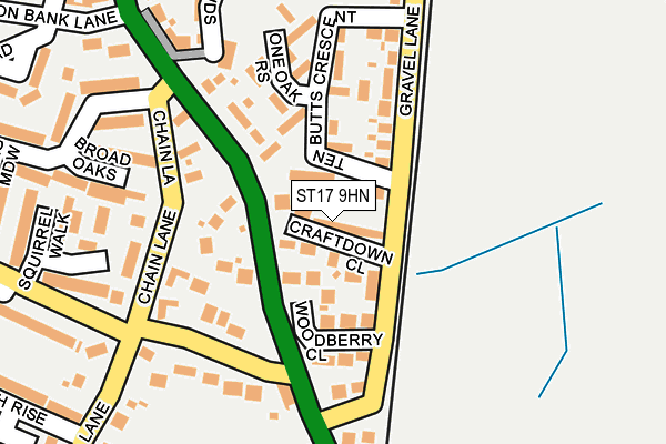 ST17 9HN map - OS OpenMap – Local (Ordnance Survey) ST17 9HN map - OS OpenMap – Local (Ordnance Survey)
