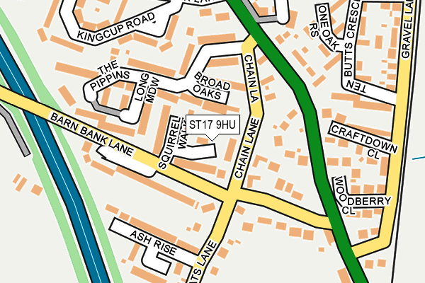 ST17 9HU map - OS OpenMap – Local (Ordnance Survey) ST17 9HU map - OS OpenMap – Local (Ordnance Survey)