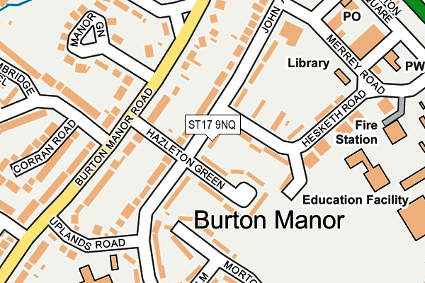 ST17 9NQ map - OS OpenMap – Local (Ordnance Survey) ST17 9NQ map - OS OpenMap – Local (Ordnance Survey)