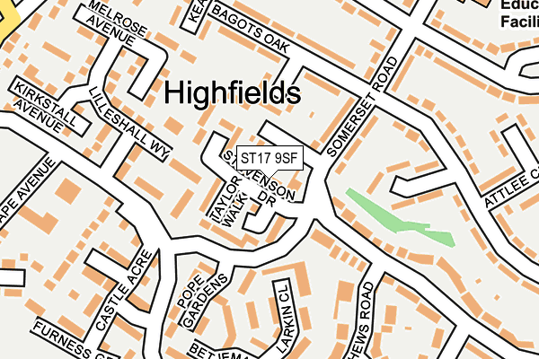 ST17 9SF map - OS OpenMap – Local (Ordnance Survey) ST17 9SF map - OS OpenMap – Local (Ordnance Survey)