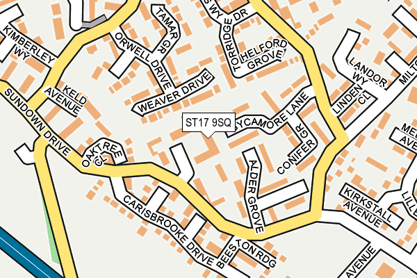 ST17 9SQ map - OS OpenMap – Local (Ordnance Survey) ST17 9SQ map - OS OpenMap – Local (Ordnance Survey)