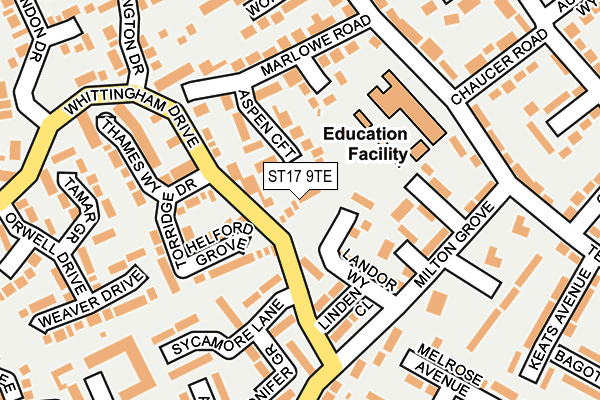 ST17 9TE map - OS OpenMap – Local (Ordnance Survey) ST17 9TE map - OS OpenMap – Local (Ordnance Survey)
