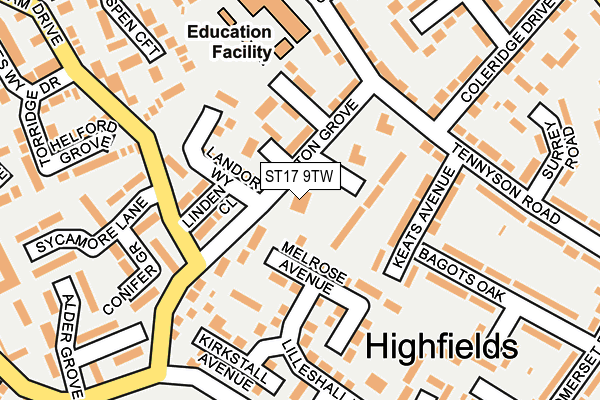 ST17 9TW map - OS OpenMap – Local (Ordnance Survey) ST17 9TW map - OS OpenMap – Local (Ordnance Survey)