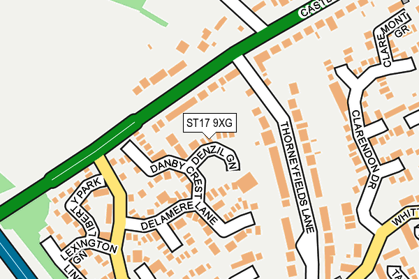 ST17 9XG map - OS OpenMap – Local (Ordnance Survey) ST17 9XG map - OS OpenMap – Local (Ordnance Survey)