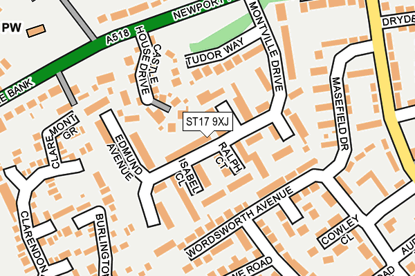 ST17 9XJ map - OS OpenMap – Local (Ordnance Survey) ST17 9XJ map - OS OpenMap – Local (Ordnance Survey)