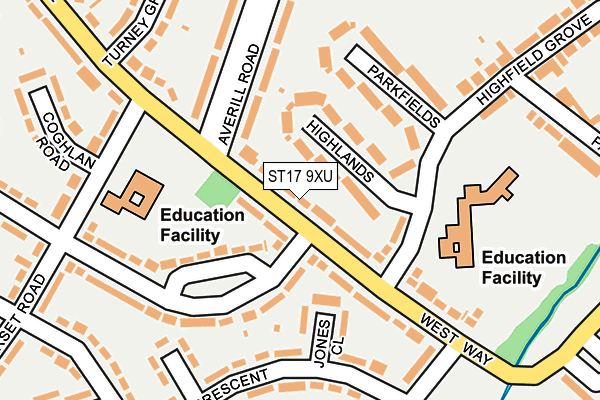 ST17 9XU map - OS OpenMap – Local (Ordnance Survey)