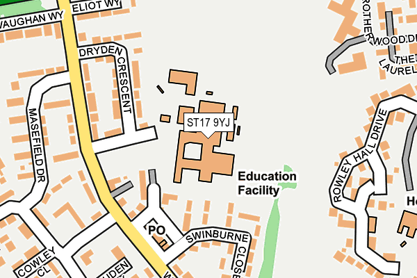 ST17 9YJ map - OS OpenMap – Local (Ordnance Survey) ST17 9YJ map - OS OpenMap – Local (Ordnance Survey)