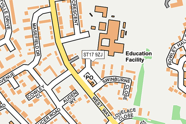 ST17 9ZJ map - OS OpenMap – Local (Ordnance Survey) ST17 9ZJ map - OS OpenMap – Local (Ordnance Survey)