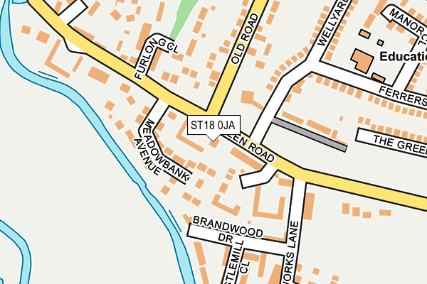 ST18 0JA map - OS OpenMap – Local (Ordnance Survey) ST18 0JA map - OS OpenMap – Local (Ordnance Survey)