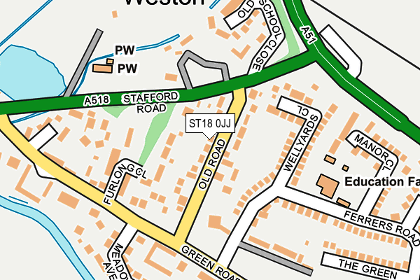 ST18 0JJ map - OS OpenMap – Local (Ordnance Survey) ST18 0JJ map - OS OpenMap – Local (Ordnance Survey)