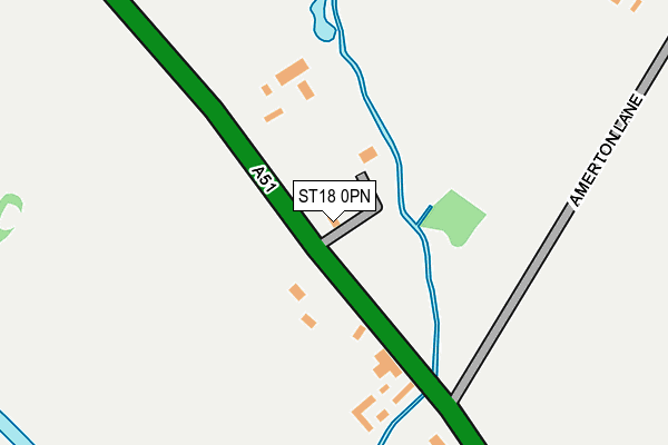 ST18 0PN map - OS OpenMap – Local (Ordnance Survey) ST18 0PN map - OS OpenMap – Local (Ordnance Survey)