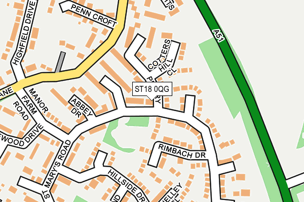 ST18 0QG map - OS OpenMap – Local (Ordnance Survey) ST18 0QG map - OS OpenMap – Local (Ordnance Survey)