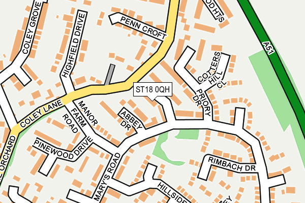 ST18 0QH map - OS OpenMap – Local (Ordnance Survey) ST18 0QH map - OS OpenMap – Local (Ordnance Survey)