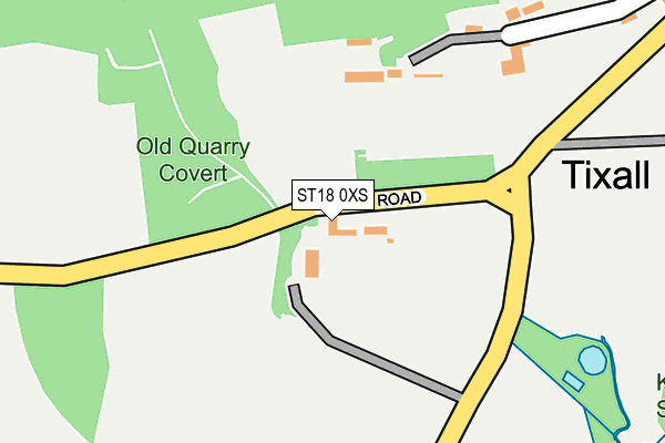 ST18 0XS map - OS OpenMap – Local (Ordnance Survey) ST18 0XS map - OS OpenMap – Local (Ordnance Survey)