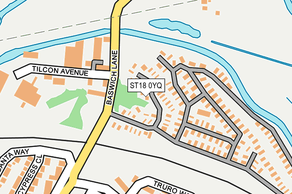 ST18 0YQ map - OS OpenMap – Local (Ordnance Survey) ST18 0YQ map - OS OpenMap – Local (Ordnance Survey)