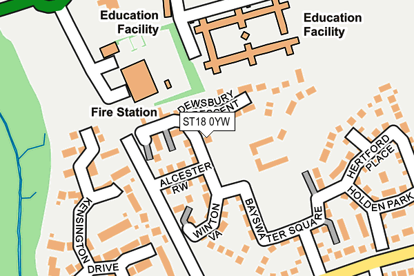 ST18 0YW map - OS OpenMap – Local (Ordnance Survey) ST18 0YW map - OS OpenMap – Local (Ordnance Survey)