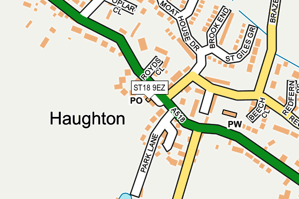 ST18 9EZ map - OS OpenMap – Local (Ordnance Survey) ST18 9EZ map - OS OpenMap – Local (Ordnance Survey)