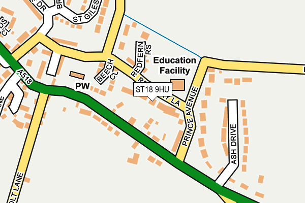 ST18 9HU map - OS OpenMap – Local (Ordnance Survey) ST18 9HU map - OS OpenMap – Local (Ordnance Survey)