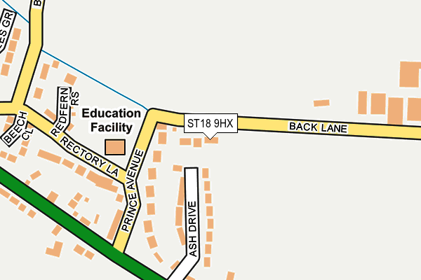 ST18 9HX map - OS OpenMap – Local (Ordnance Survey) ST18 9HX map - OS OpenMap – Local (Ordnance Survey)