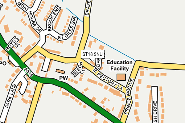 ST18 9NU map - OS OpenMap – Local (Ordnance Survey) ST18 9NU map - OS OpenMap – Local (Ordnance Survey)
