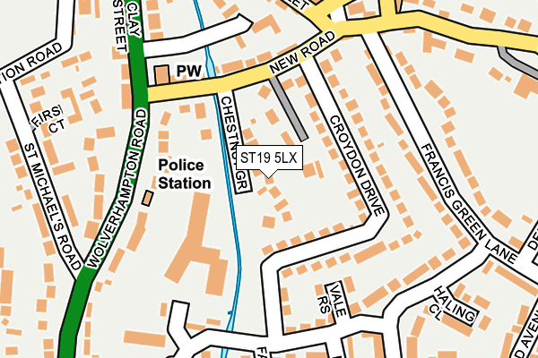 ST19 5LX map - OS OpenMap – Local (Ordnance Survey) ST19 5LX map - OS OpenMap – Local (Ordnance Survey)