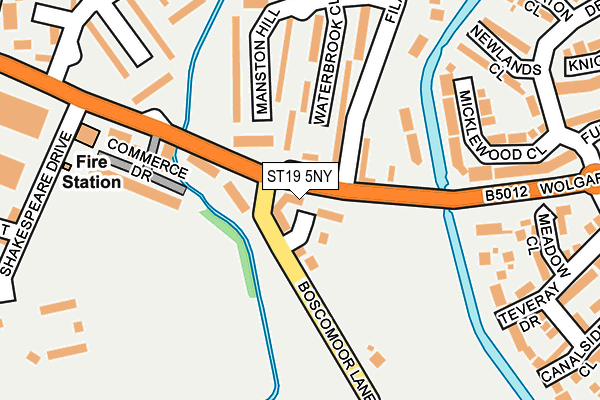 ST19 5NY map - OS OpenMap – Local (Ordnance Survey) ST19 5NY map - OS OpenMap – Local (Ordnance Survey)
