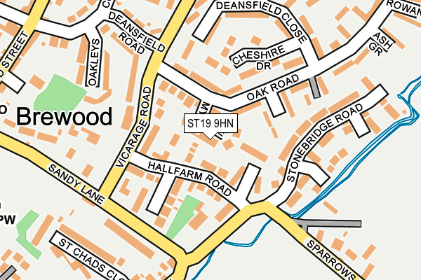 ST19 9HN map - OS OpenMap – Local (Ordnance Survey) ST19 9HN map - OS OpenMap – Local (Ordnance Survey)