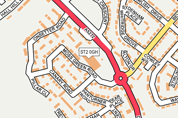 ST2 0GH map - OS OpenMap – Local (Ordnance Survey) ST2 0GH map - OS OpenMap – Local (Ordnance Survey)