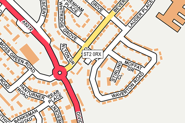 ST2 0RX map - OS OpenMap – Local (Ordnance Survey) ST2 0RX map - OS OpenMap – Local (Ordnance Survey)