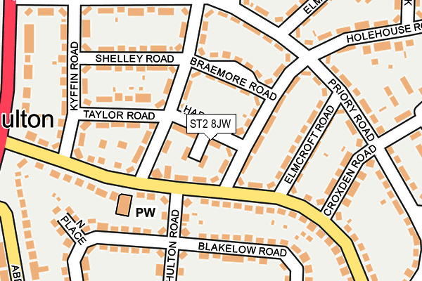 ST2 8JW map - OS OpenMap – Local (Ordnance Survey) ST2 8JW map - OS OpenMap – Local (Ordnance Survey)