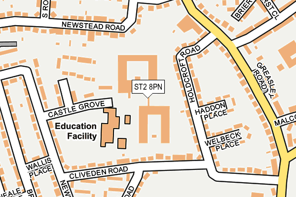 ST2 8PN map - OS OpenMap – Local (Ordnance Survey) ST2 8PN map - OS OpenMap – Local (Ordnance Survey)