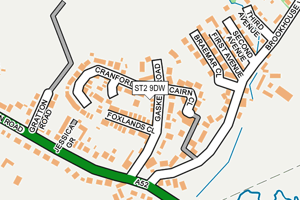 ST2 9DW map - OS OpenMap – Local (Ordnance Survey) ST2 9DW map - OS OpenMap – Local (Ordnance Survey)