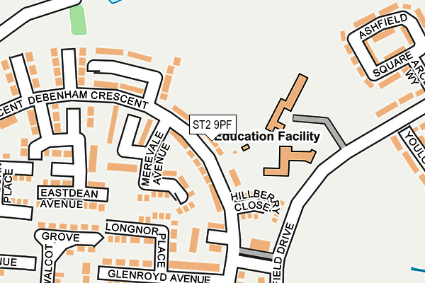 ST2 9PF map - OS OpenMap – Local (Ordnance Survey) ST2 9PF map - OS OpenMap – Local (Ordnance Survey)