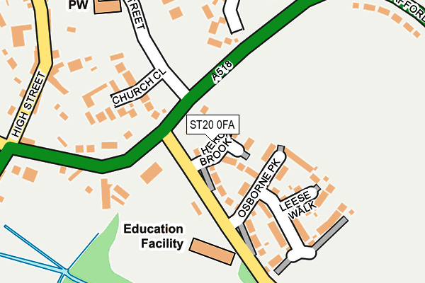 ST20 0FA map - OS OpenMap – Local (Ordnance Survey) ST20 0FA map - OS OpenMap – Local (Ordnance Survey)