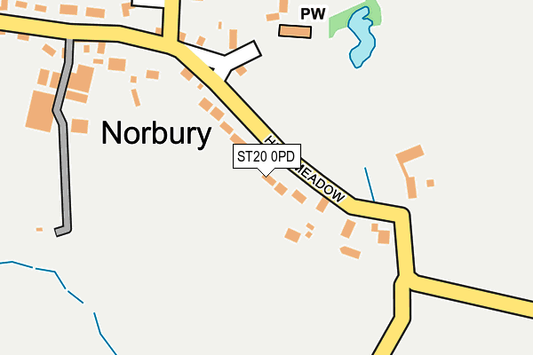 ST20 0PD map - OS OpenMap – Local (Ordnance Survey) ST20 0PD map - OS OpenMap – Local (Ordnance Survey)