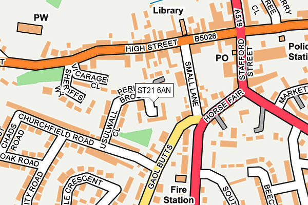 ST21 6AN map - OS OpenMap – Local (Ordnance Survey) ST21 6AN map - OS OpenMap – Local (Ordnance Survey)