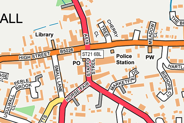 ST21 6BL map - OS OpenMap – Local (Ordnance Survey) ST21 6BL map - OS OpenMap – Local (Ordnance Survey)