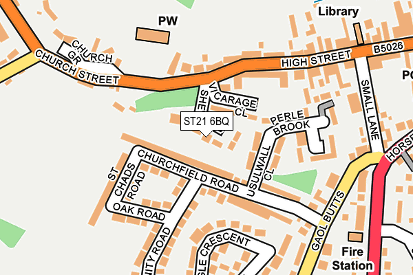 ST21 6BQ map - OS OpenMap – Local (Ordnance Survey) ST21 6BQ map - OS OpenMap – Local (Ordnance Survey)