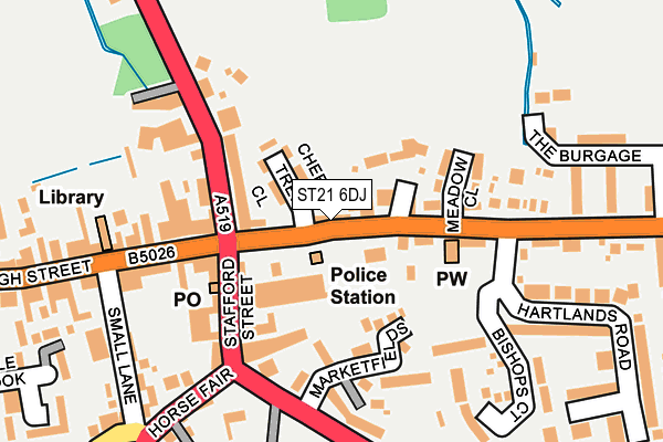 ST21 6DJ map - OS OpenMap – Local (Ordnance Survey) ST21 6DJ map - OS OpenMap – Local (Ordnance Survey)