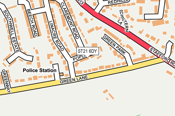 ST21 6DY map - OS OpenMap – Local (Ordnance Survey) ST21 6DY map - OS OpenMap – Local (Ordnance Survey)