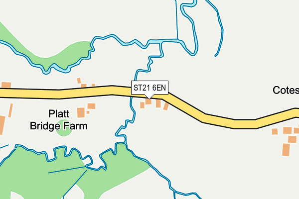 ST21 6EN map - OS OpenMap – Local (Ordnance Survey)