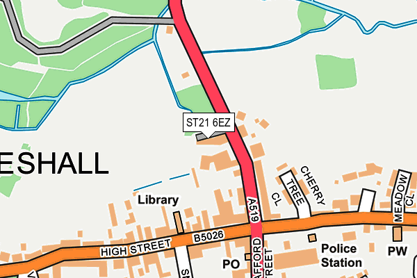 ST21 6EZ map - OS OpenMap – Local (Ordnance Survey) ST21 6EZ map - OS OpenMap – Local (Ordnance Survey)