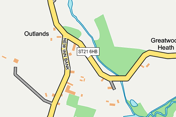 ST21 6HB map - OS OpenMap – Local (Ordnance Survey) ST21 6HB map - OS OpenMap – Local (Ordnance Survey)