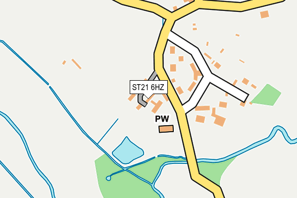 ST21 6HZ map - OS OpenMap – Local (Ordnance Survey) ST21 6HZ map - OS OpenMap – Local (Ordnance Survey)