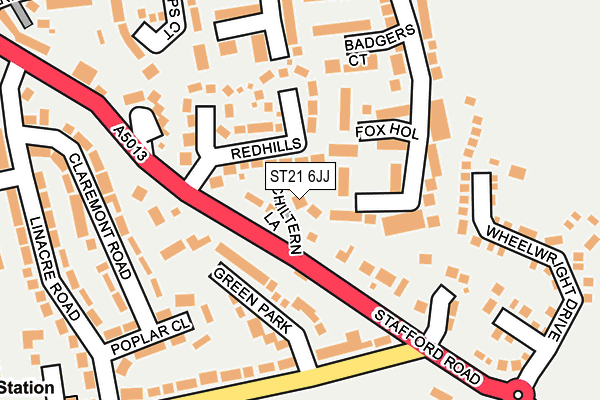 ST21 6JJ map - OS OpenMap – Local (Ordnance Survey) ST21 6JJ map - OS OpenMap – Local (Ordnance Survey)