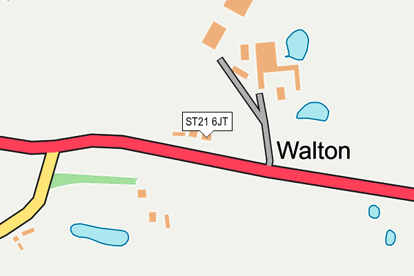 ST21 6JT map - OS OpenMap – Local (Ordnance Survey) ST21 6JT map - OS OpenMap – Local (Ordnance Survey)