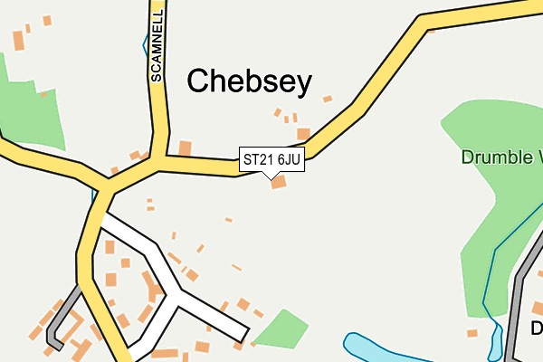ST21 6JU map - OS OpenMap – Local (Ordnance Survey) ST21 6JU map - OS OpenMap – Local (Ordnance Survey)