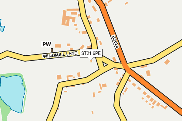 ST21 6PE map - OS OpenMap – Local (Ordnance Survey) ST21 6PE map - OS OpenMap – Local (Ordnance Survey)